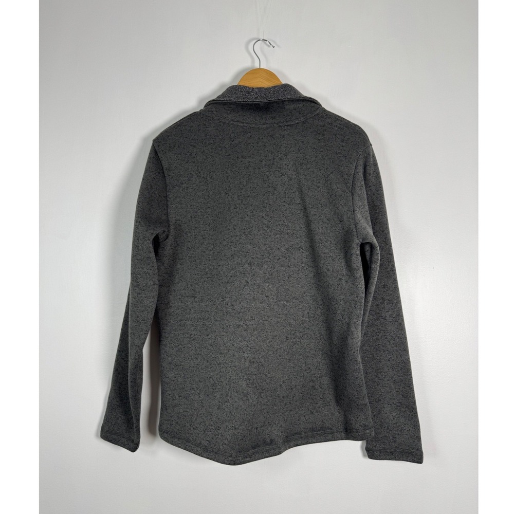 Nursing Latched Mama Womens S Pullover Charcoal Grey Turquoise Snap Sweater - Picture 2 of 9